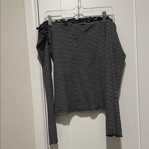 Aeropostale Black and White Striped Top